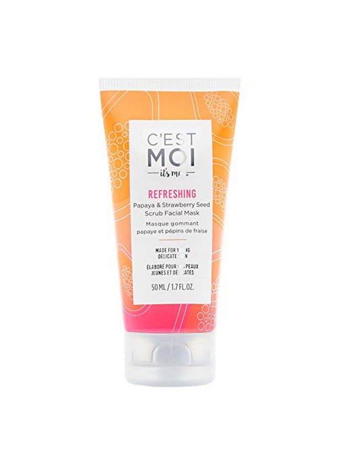 C'est Moi Refreshing Papaya & Strawberry Seed Scrub Facial Mask | Balance & Hydrate Skin Moisturizing Facial Mask Clinically Tested Nontoxic Ingredients Feat. Sugar & Aloe Ewg Verified 1.7 Oz - Image 2