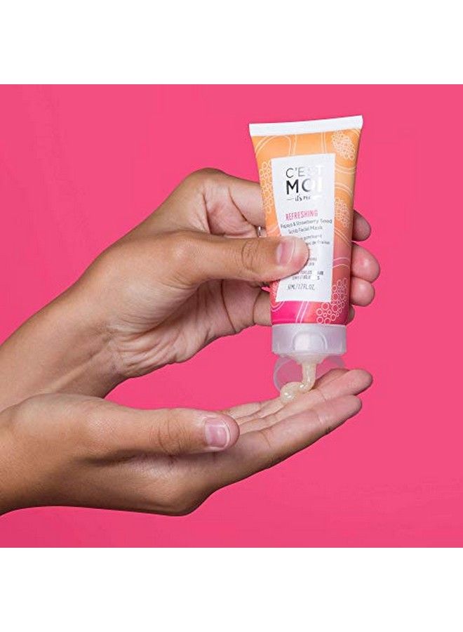 C'est Moi Refreshing Papaya & Strawberry Seed Scrub Facial Mask | Balance & Hydrate Skin Moisturizing Facial Mask Clinically Tested Nontoxic Ingredients Feat. Sugar & Aloe Ewg Verified 1.7 Oz - Image 4