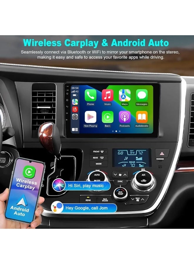 Vierex Fit Toyota Sienna Car Stereo Sienna 2015-2018 Android Screen With Apple Carplay Android Auto Wireless WiFi DSP FM&AM BT AHD Camera Included Fast Interface (4+32GB Carplay 8CORE) - Image 3