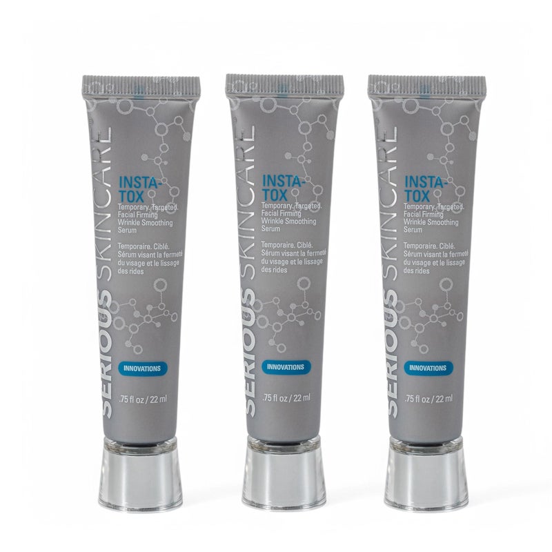 Serious Skincare INSTA-TOX Instant Wrinkle Smoothing Skin Serum TRIO - Temporarily Tightens Face - Instantly Reduce Appearance of Lines, Wrinkles & Large Pores - For Women & Men - .75 Fl. Oz. (3Pack) - Image 1