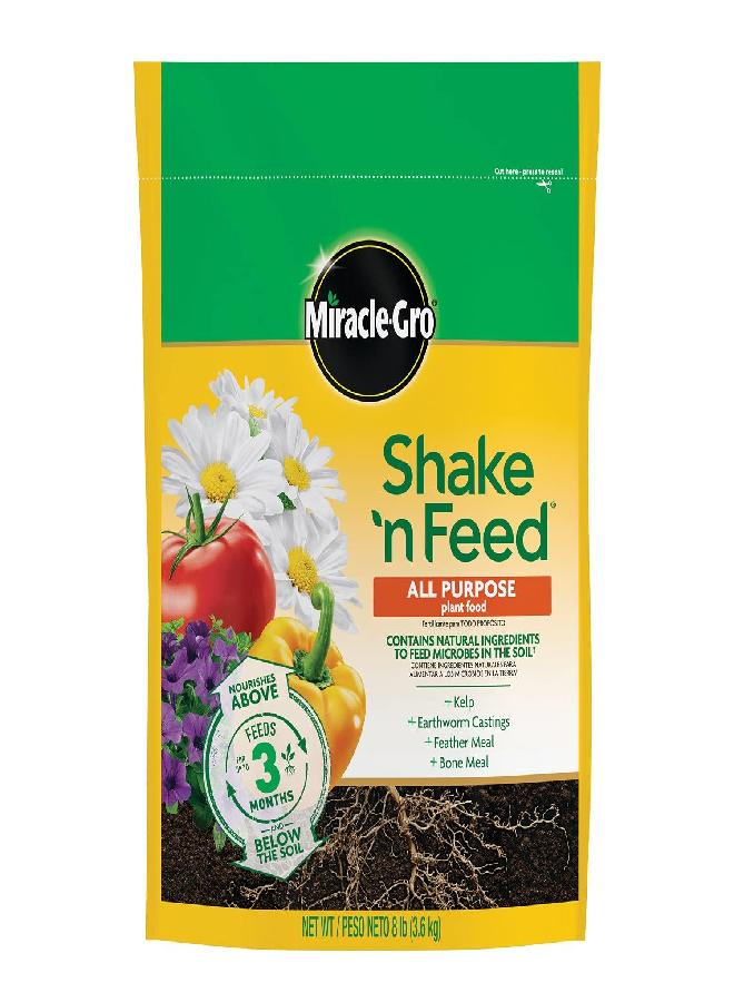 Miracle-Gro Shake 'N Feed All Purpose Plant Food, For In-Ground and Container Plants, Feeds for up to 3 Months, 8 lbs. - Image 4