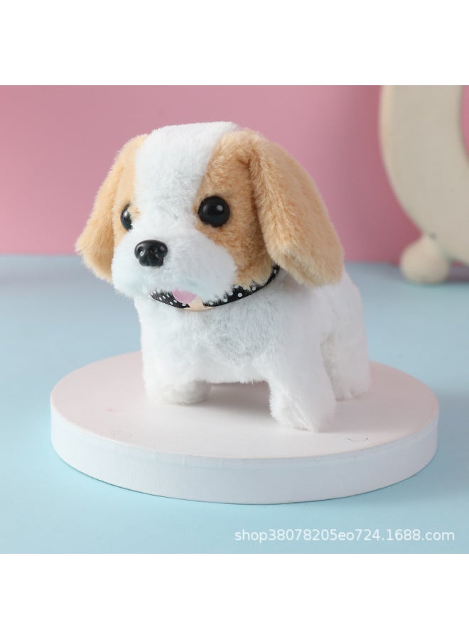 Electronic Pet Electric Dog Will Run Will Call Stall Toys Home Ornaments Animal Dolls Cross-border-Color:White And Yellow Saint Bernard-necklace-Specifications:Non-opp Bag  - Image 1