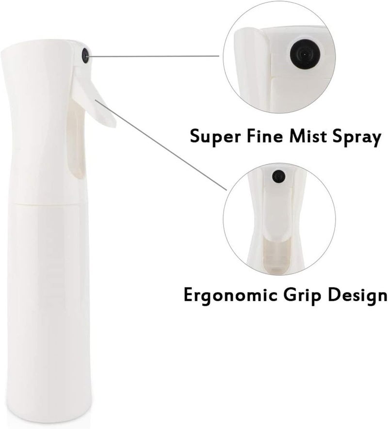 INOVERA Refillable Empty Mist Water Spray Bottle for Taming Hair in Morning, Hairstyling, Plants, Pets (White, 300ml) - Image 4