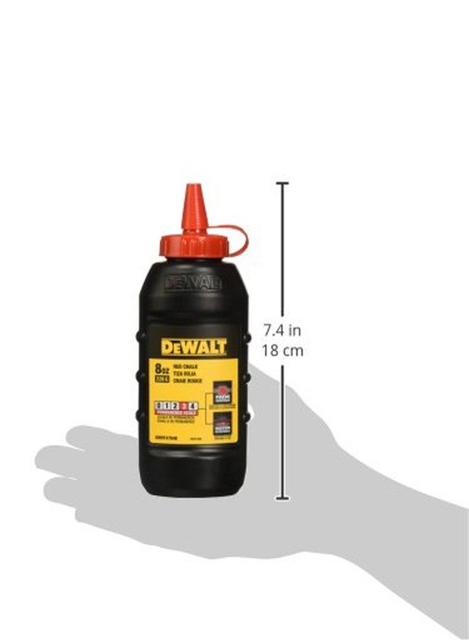 DeWalt DWHT47048L 8 oz High-Grade Red Marking Chalk with Oval Shaped Bottle - Image 2