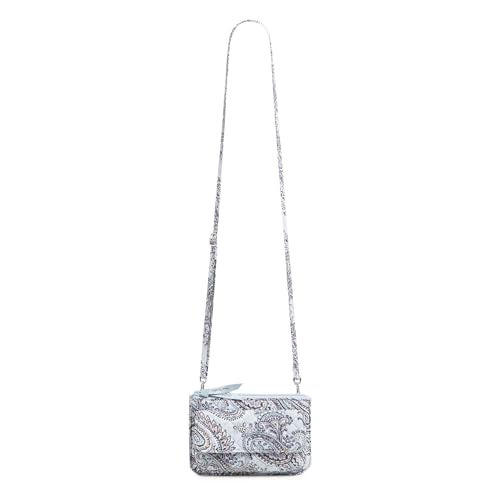 Vera Bradley Women's Cotton Wallet Crossbody Purse with RFID Protection, Soft Sky Paisley, One Size - Image 5