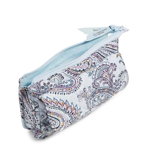 Vera Bradley Women's Cotton Wallet Crossbody Purse with RFID Protection, Soft Sky Paisley, One Size - Image 2
