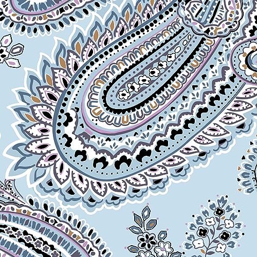 Vera Bradley Women's Cotton Wallet Crossbody Purse with RFID Protection, Soft Sky Paisley, One Size - Image 4