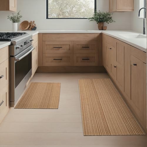 MatEssenz Kitchen Mats for Floor, Kitchen Rugs, Machine Washable Mats 20"x30"+20"x48" Boho Style, Anti-Skid TPR Backing for Kitchen, Non-Slip, Durable, Easy Clean, Everyday Use - Image 1