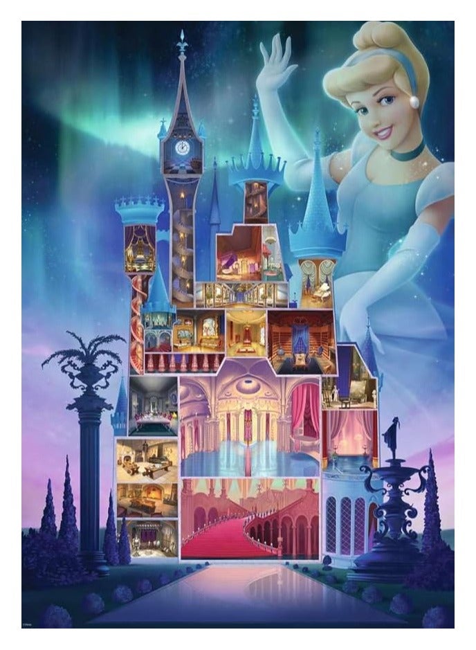 Ravensburger بازل رافنسبورجر مجموعة قلاع ديزني سندريلا 1000 قطعة - منظر داخلي غني لقلعة ملكية مستوحاة من ياسمين، 70×50 سم فن مكتمل، ملاءمة ناعمة متميزة | 12000259-8 - Image 1