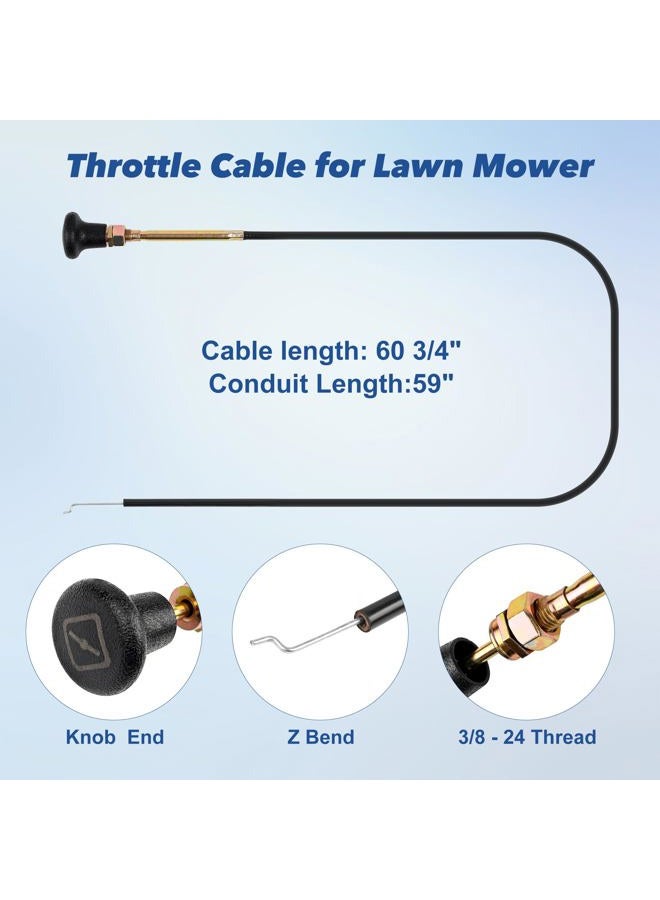 Ulreon 290-610 Choke Cable Push Pull Cable for Bad Boy Zero-Turn Mowers Compact CZT CZT Elite MZ MZ Magnum Maverick Outlaw XP Outlaw ZT and ZT Elite Control Replacement for 054-8017-00 - Image 3