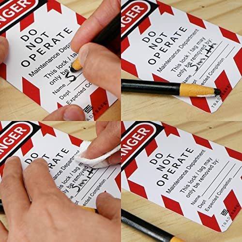 TRADESAFE Lockout Tagout Tags - 30 Danger Do Not Operate Tag with 30 Zip Ties, Premium 32 mil Vinyl, OSHA Compliant Loto Tags for Lock Out Tag Out, Equipment Repair - Image 5