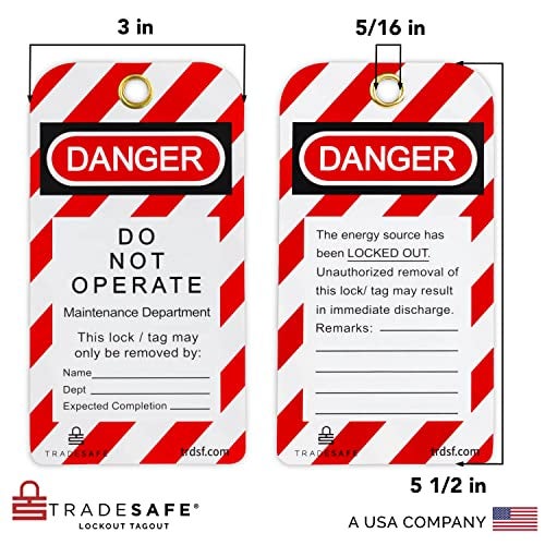 TRADESAFE Lockout Tagout Tags - 30 Danger Do Not Operate Tag with 30 Zip Ties, Premium 32 mil Vinyl, OSHA Compliant Loto Tags for Lock Out Tag Out, Equipment Repair - Image 2