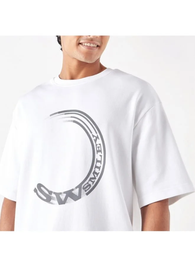 SP Characters Graphic Print Crew Neck T-shirt with Short Sleeves