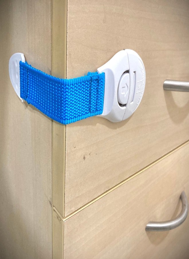 KitschKitsch® 8pcs Baby Infant Child Proofing Safety Locks Latches Door Cupboard Cabinet Fridge Drawer Locks (Blue) - Image 3