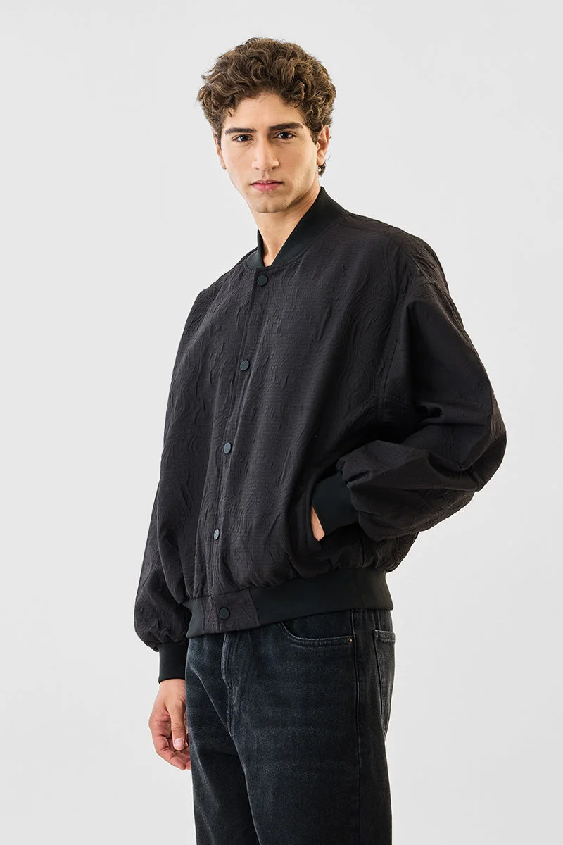 SNITCH Snap Button Oversized Bomber Jacket