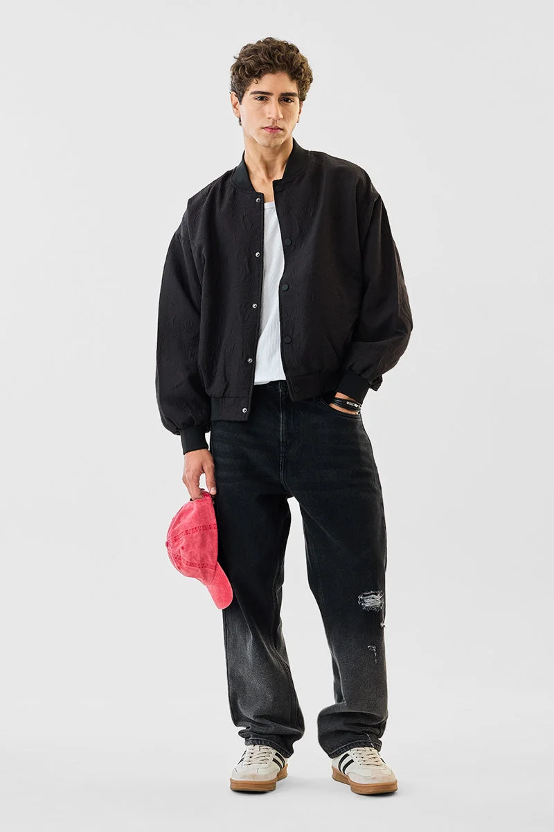 SNITCH Snap Button Oversized Bomber Jacket