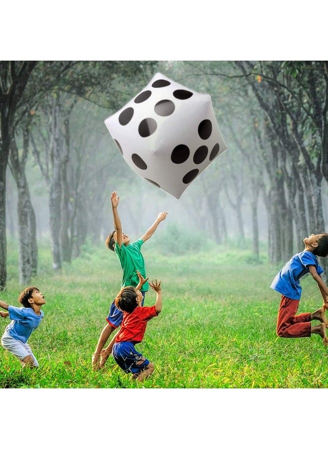 Novelty Place - 20" Jumbo Inflatable Dice 2 Pcs By Novelty Place 20 Inch White And Black Giant Dice For Indoor And Outdoor Broad Game Ludo And Pool Party - Image 1