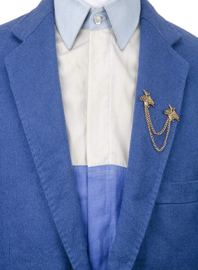 Knighthood Brooch Suit Pin Men's Golden Cute Bee With Hanging Chain Tassel Badge Suit Collar Brooch Lapel Pin Accessories for Men Women - Image 2