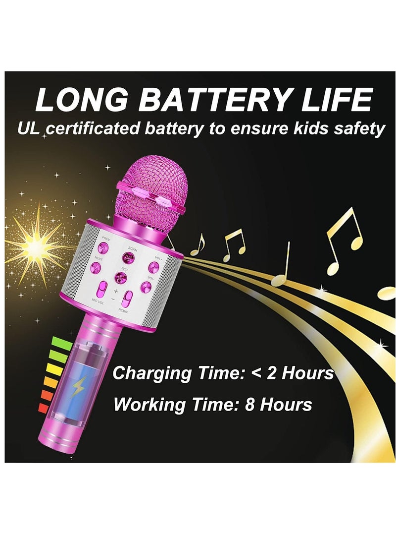 Girl Toys Microphone for Kids,4 5 Year Old Girl Birthday Gifts-6 7 8 9 10 Year Old Girl Gifts Ideas,Girls Toys Age 6-8,Girl Toys Age 6-7,Girls Toys 8-10 Years Old, Bluetooth (Purple) - Image 4