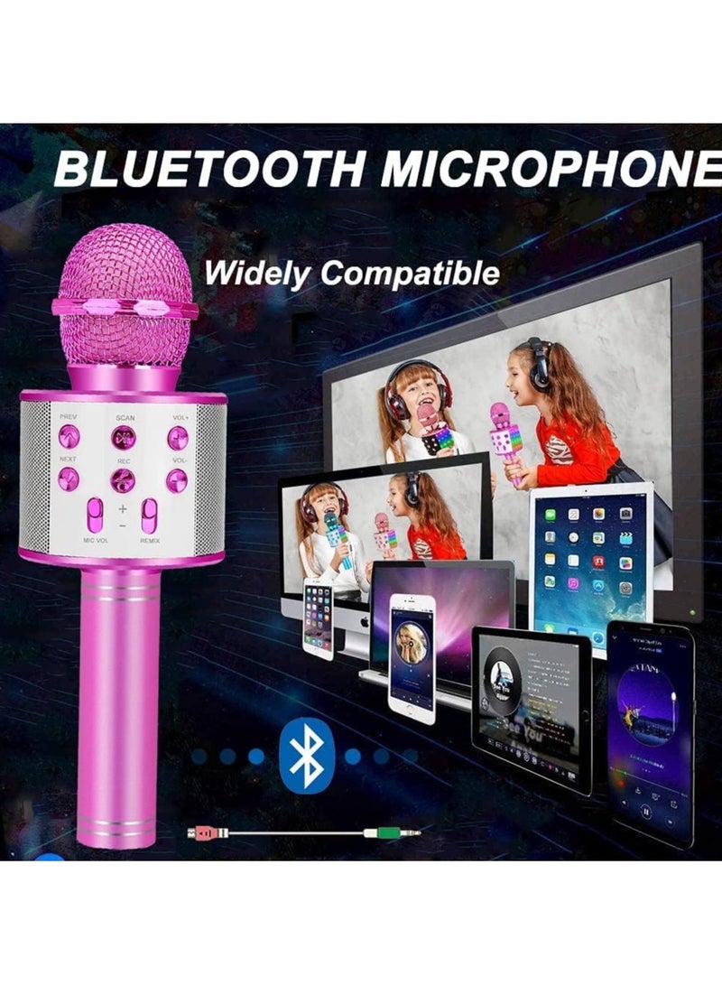 Girl Toys Microphone for Kids,4 5 Year Old Girl Birthday Gifts-6 7 8 9 10 Year Old Girl Gifts Ideas,Girls Toys Age 6-8,Girl Toys Age 6-7,Girls Toys 8-10 Years Old, Bluetooth (Purple) - Image 3