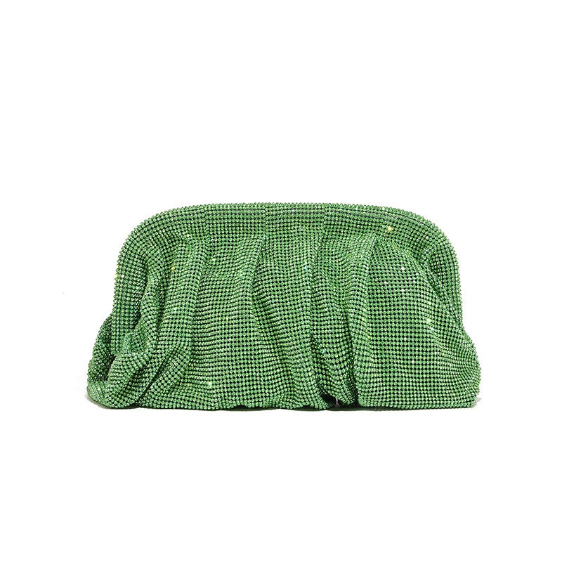 Rhinestone Cloud Bag 2024 Pleated Women'S Bag Texture High-End Cosmetic Bag Niche Messenger Bag - Image 1