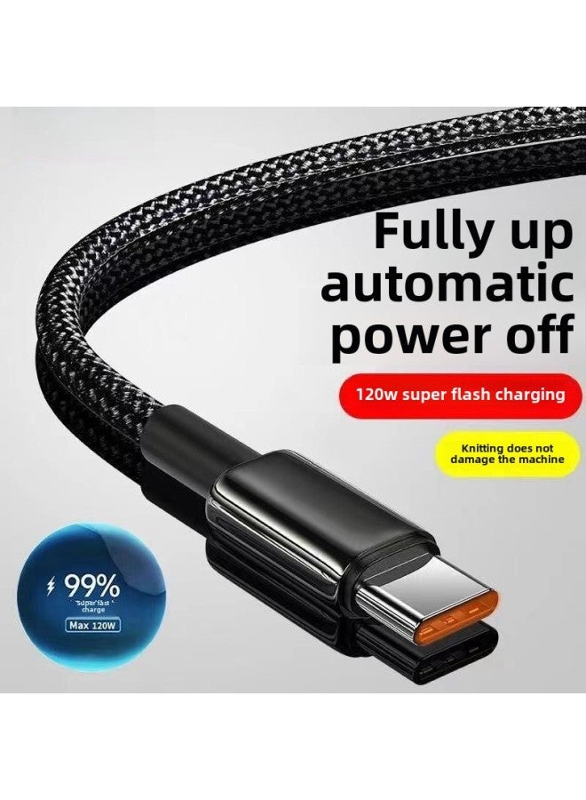Typec Data Line 240W Super Fast Charging For Huawei P30/40 Glory Nova6/7/8 Charging Line 6A-Color:3m : Classy Pure Copper Does Not Damage The Machine - Does Not Get Hot - Random Color [120w Flash Charging] 1 Pack  - Image 1