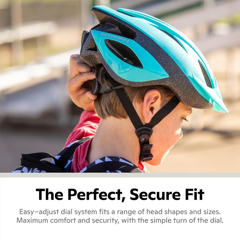 SCHWINN Thrasher Helmet for Kids, Size 55-58 cm for Kids 8-14, Lightweight Microshell, Adjustable Dial & Straps, Interior Padding, Air Vents, Visor, Helmet for Boys and Girls - Image 3