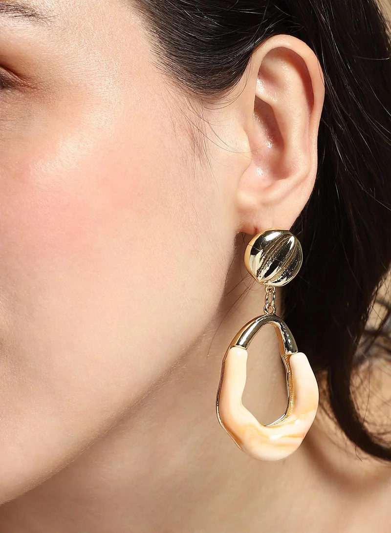 SOHI Women The Calacatta Drop Earrings | California  Colour | One-Size | Metallic Acrylic & Alloy Material | Push Back Closure | Earrings For Casual & Evening Wear