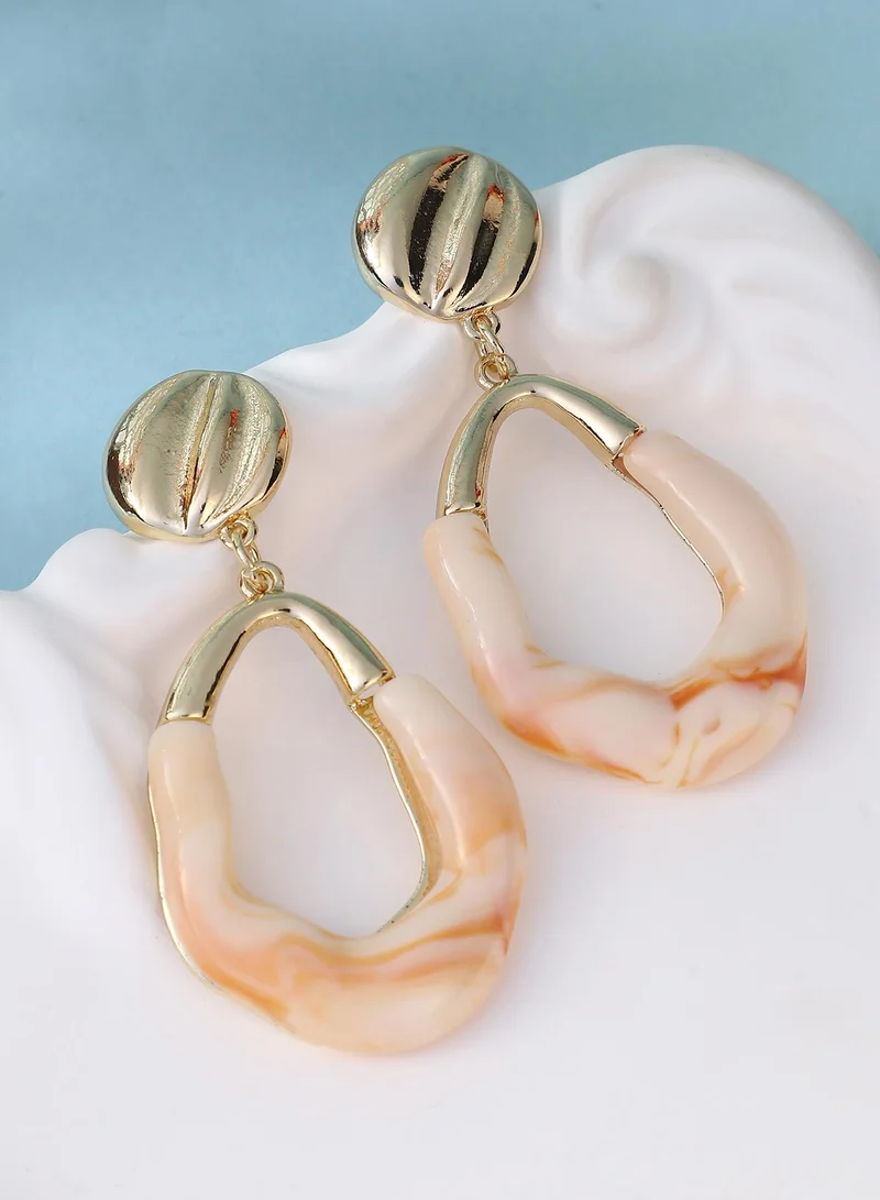 SOHI Women The Calacatta Drop Earrings | California  Colour | One-Size | Metallic Acrylic & Alloy Material | Push Back Closure | Earrings For Casual & Evening Wear