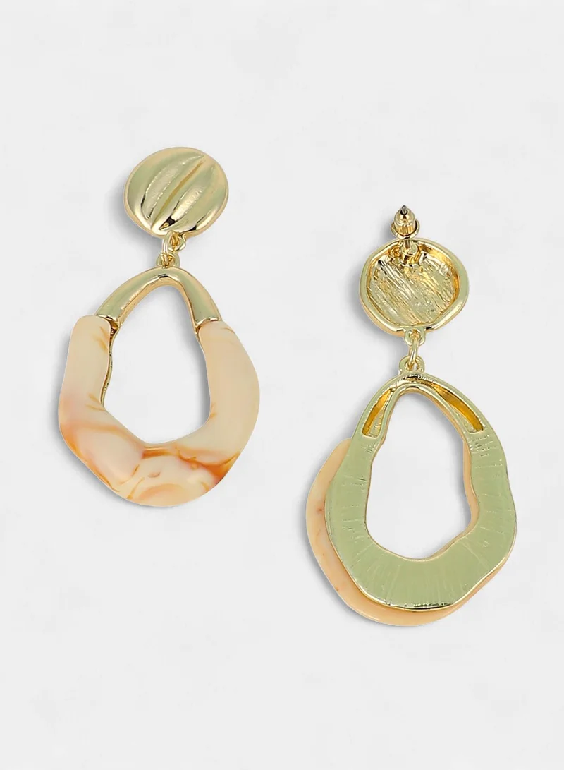 Sohi  Women The Calacatta Drop Earrings | California  Colour | One-Size | Metallic Acrylic & Alloy Material | Push Back Closure | Earrings For Casual & Evening Wear for Women | Best Price UAE