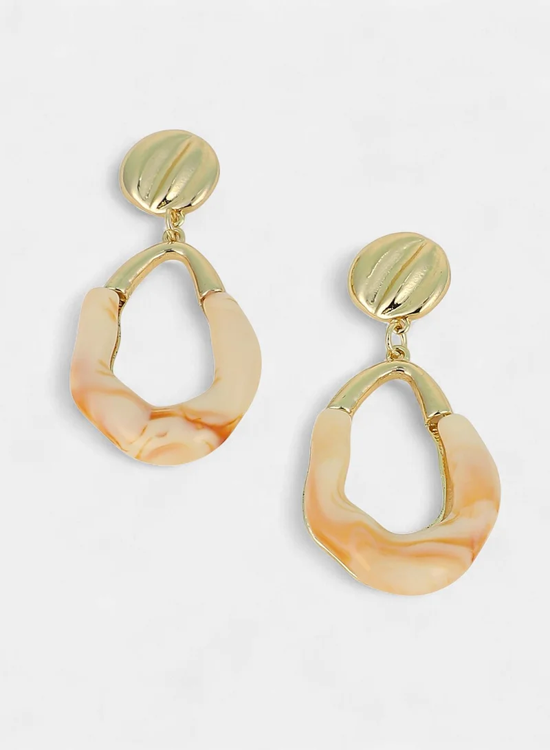 Sohi  Women The Calacatta Drop Earrings | California  Colour | One-Size | Metallic Acrylic & Alloy Material | Push Back Closure | Earrings For Casual & Evening Wear for Women | Best Price UAE