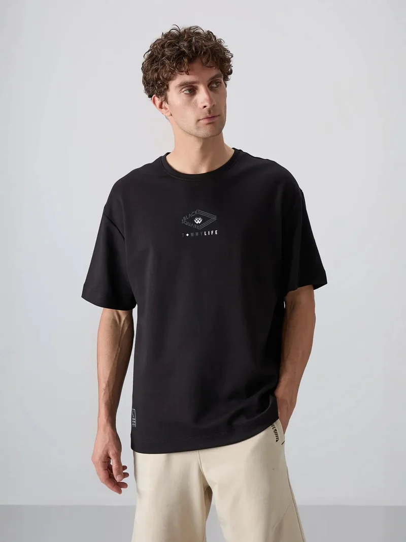 TOMMYLIFE TOMMY Oversized Cotton-Blend Logo T-Shirt