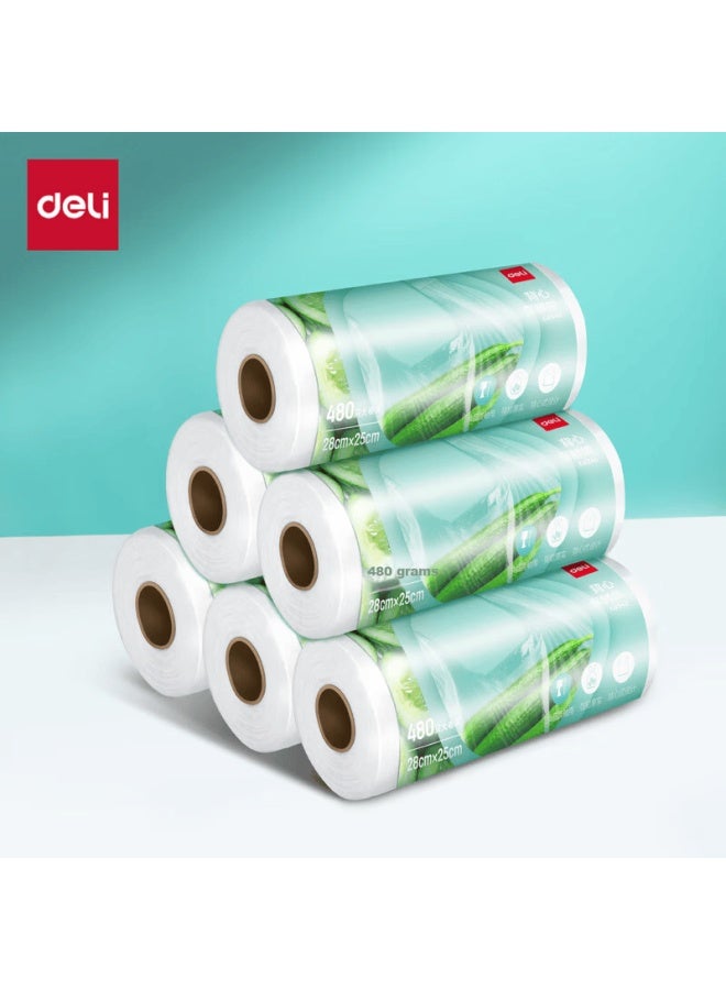 Deli Food Grade Medium Fresh-keeping Bags 480pcs 28x25cm Thickened Sealed Plastic Refrigerator Storage Bags Lq340