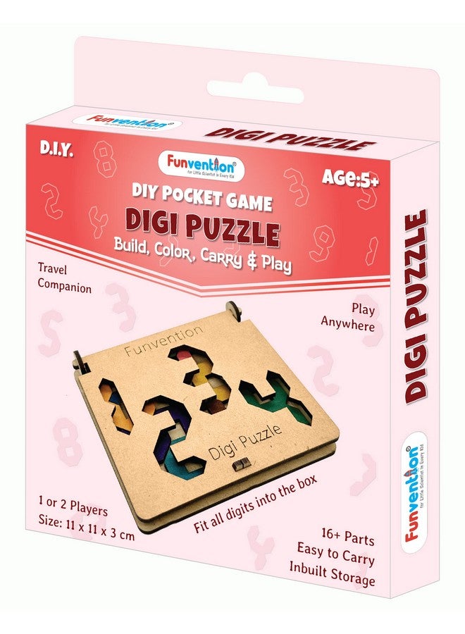 فنفينشين لعبة سفر جيبية من Funvention DIY DigiPuzzle للأطفال من سن 4 سنوات فما فوق، لعبة لوحية تعليمية ممتعة، أفضل هدايا عيد الميلاد - Image 1