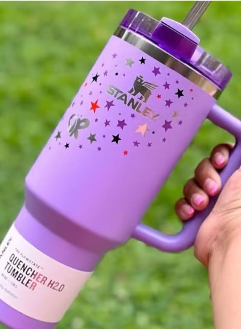Stanley Olivia Rodrigo Limited Stanley 40oz Tumbler – Signature FlowState Insulated Travel Mug with Leakproof Lid, Reusable Straw & Ergonomic Handle – Tour Edition Collector’s Cup Keeps Drinks Hot or Cold – Reusable Stainless Steel Hydration Bottle for Coffee, Tea, Smoothies, Water & More - Image 2