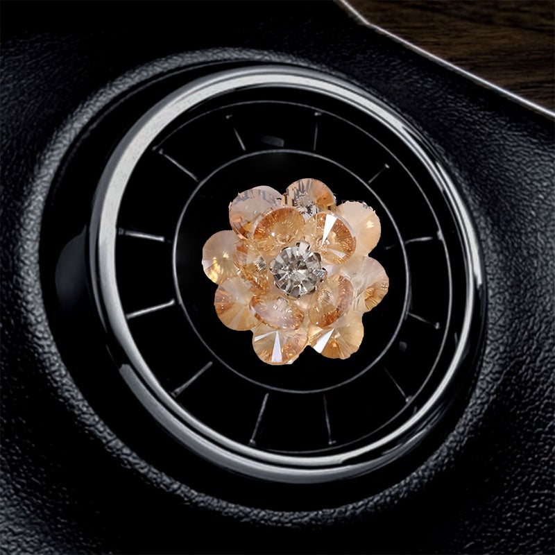 Black Gray Car Air Vent Hook Flower Crystal Ornament Women Interior Supplies - Image 5