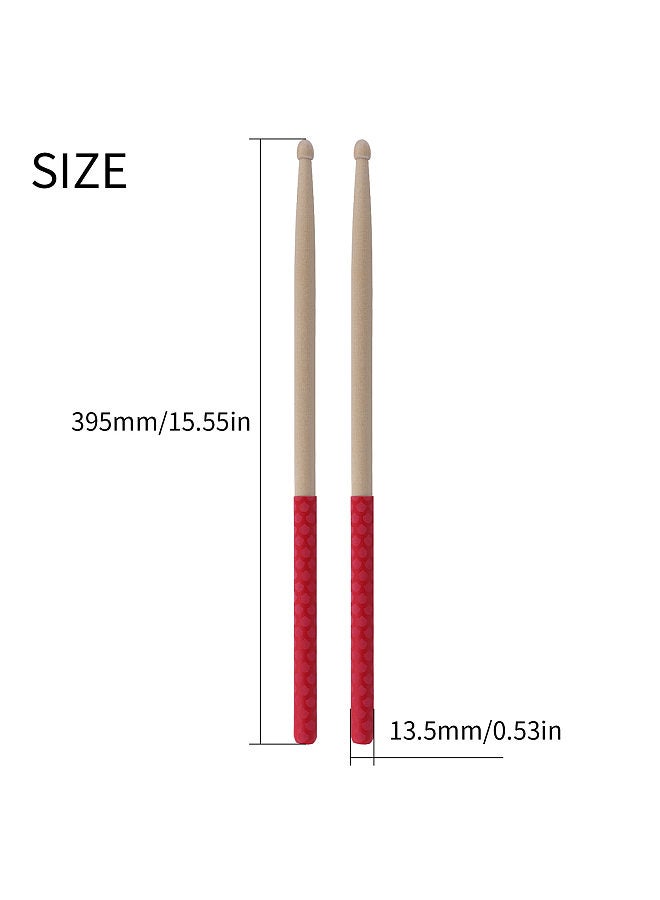 Generic 1-Pair Drumstick 5A  Anti Slip Drumstick Antiskid Drum Sticks Maple Wood Drumsticks Triangular Tip with Non-Slip Wrapped Handle Musical Instrument Drum Set Accessories  - Image 3
