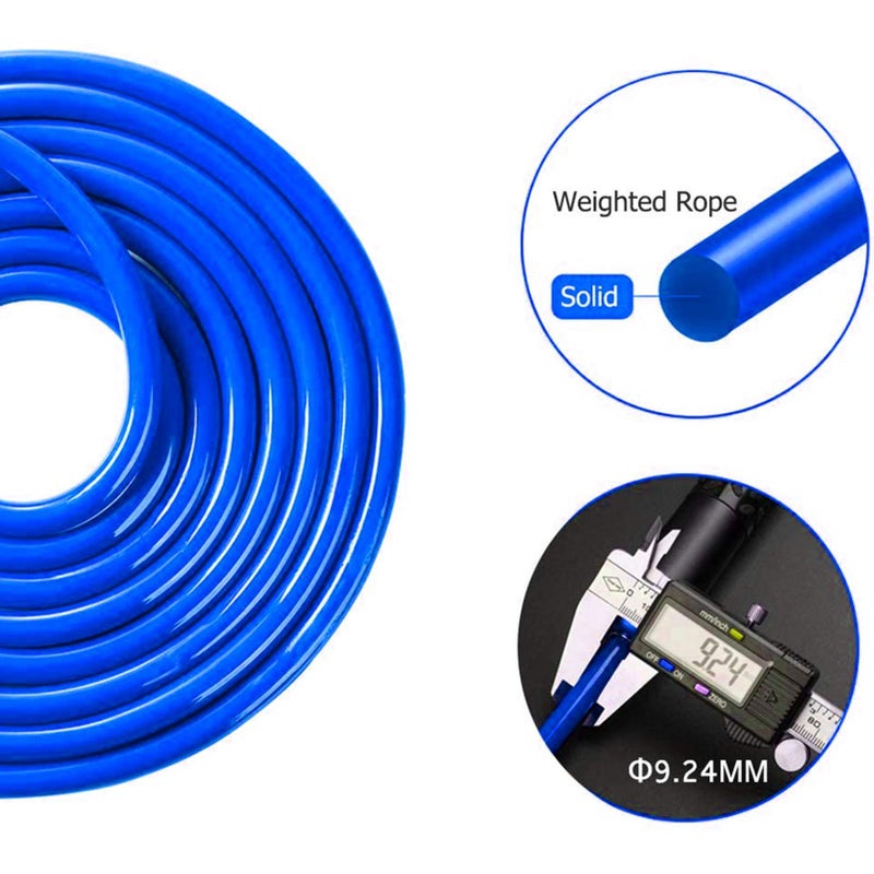 Redify Weighted Jump Rope for Workout Fitness(1LB), Tangle-Free Ball Bearing Rapid Speed Skipping Rope for MMA Boxing Weight-loss,Aluminum Handle Adjustable Length 9MM Fabric Cotton+9MM Solid PVC Rope - Image 5