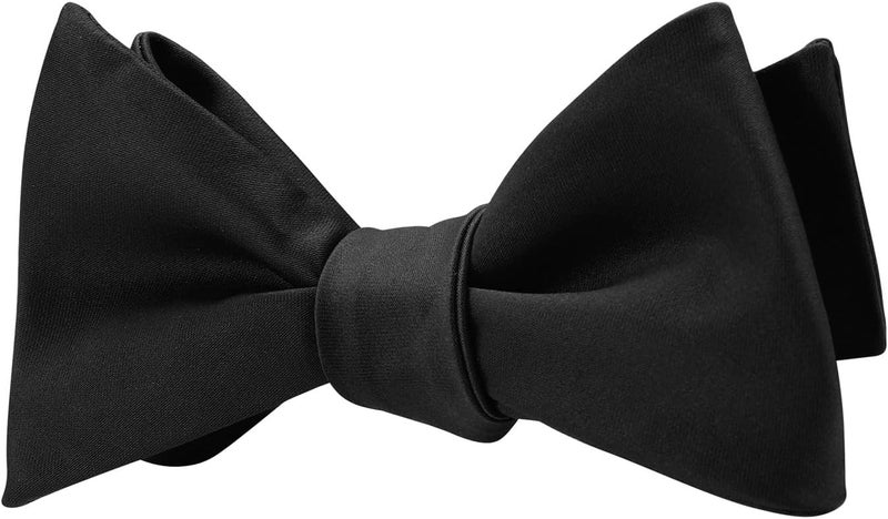 pensee Mens Solid Bowtie Woven Self Tie Bow Ties Tuxedo & Wedding Bowties - Image 2