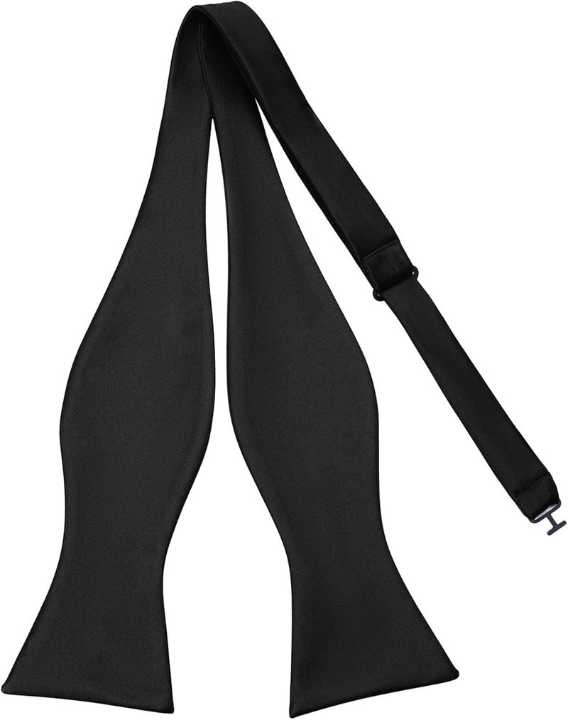 pensee Mens Solid Bowtie Woven Self Tie Bow Ties Tuxedo & Wedding Bowties - Image 1
