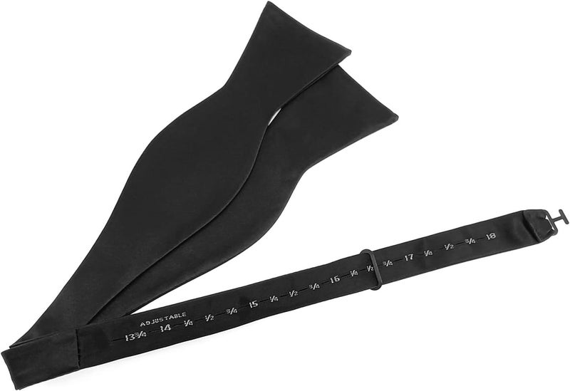 pensee Mens Solid Bowtie Woven Self Tie Bow Ties Tuxedo & Wedding Bowties - Image 3