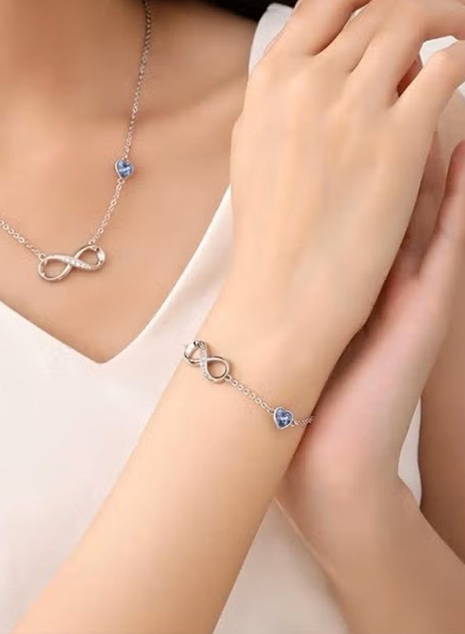 Infinity Heart Birthstone Charm Bracelet for Women, Adjustable Link Bracelet, Perfect Mother's Day, Anniversary, or Birthday Jewelry Gift for Wife, Girlfriend, or Her - Image 2