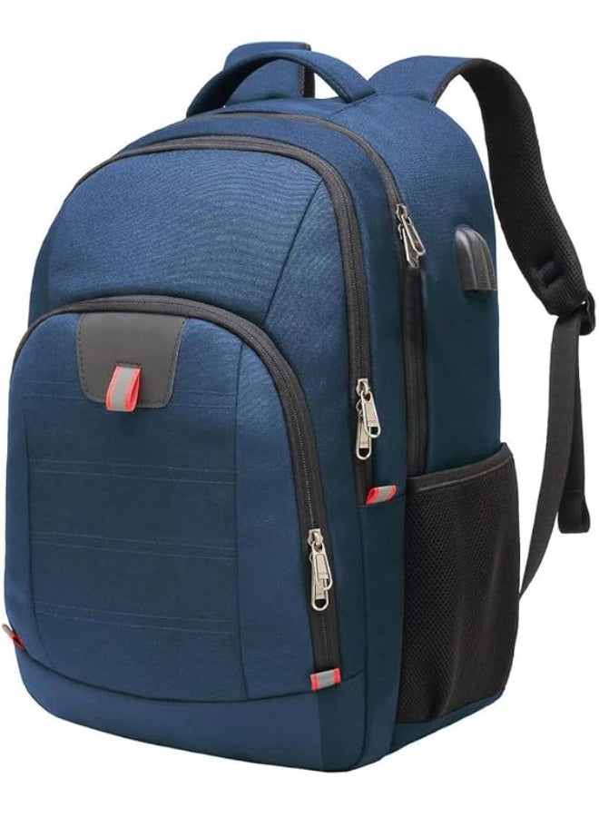 Della Gao Laptop Backpack, Extra Large Anti-Theft Business Travel Laptop Backpack Bag with USB Charging Port, Water Resistant College School Computer Rucksack Bag for Men/Women for 17 Inch Laptop and Notebook Blue - Image 1