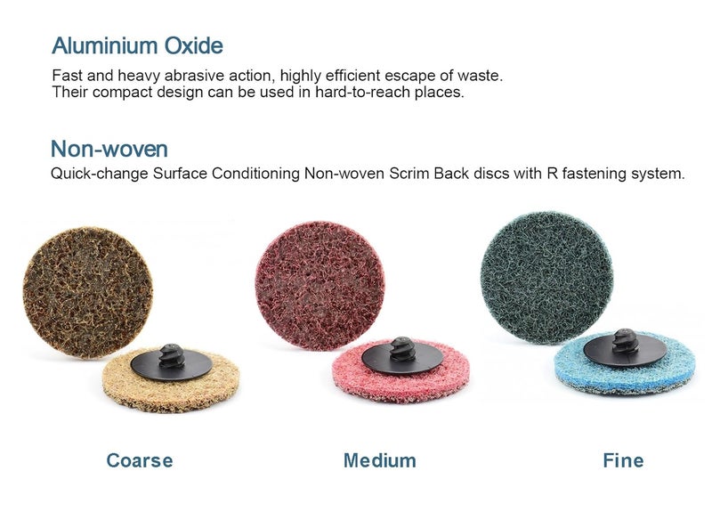 COSPOF 2 Inch Quick Change Sanding Disc, Surface Conditioning Disc,1/4 Inch Holder Work with Die Grinder,Ideal for Surface Prep,Burr and Rust Striping,Paint Removing (26 Pack, Blue-fine) - Image 3