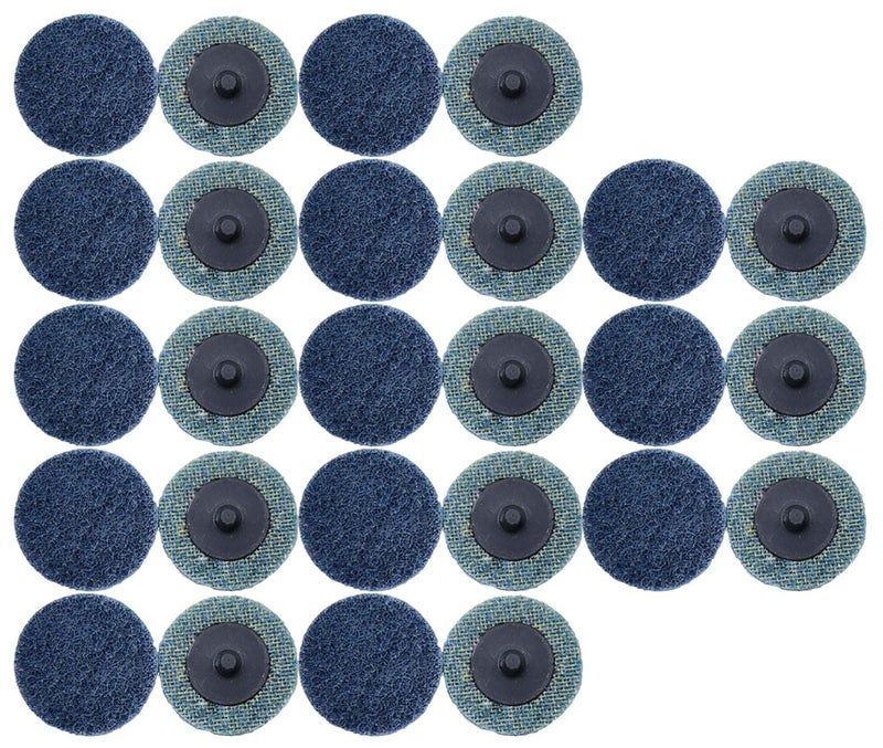 COSPOF 2 Inch Quick Change Sanding Disc, Surface Conditioning Disc,1/4 Inch Holder Work with Die Grinder,Ideal for Surface Prep,Burr and Rust Striping,Paint Removing (26 Pack, Blue-fine) - Image 1