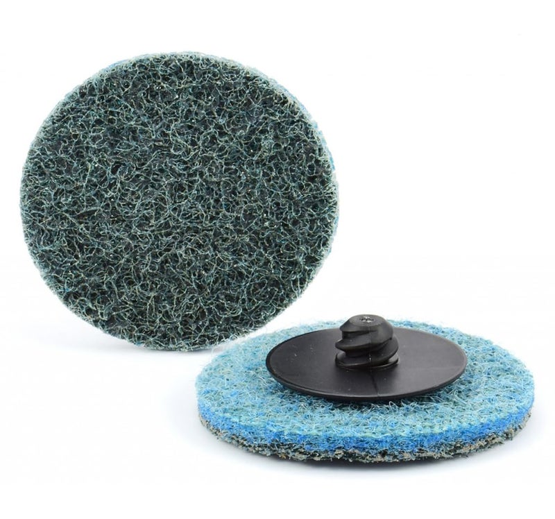 COSPOF 2 Inch Quick Change Sanding Disc, Surface Conditioning Disc,1/4 Inch Holder Work with Die Grinder,Ideal for Surface Prep,Burr and Rust Striping,Paint Removing (26 Pack, Blue-fine) - Image 2