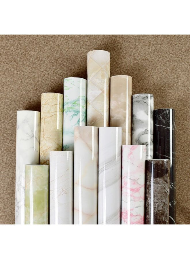 ZCM-HAPPY Marble Pattern Self-Adhesive Waterproof and Oil-Proof Wall Sticker Wallpaper Suitable for Kitchen Bathroom 500x60cm - Image 3