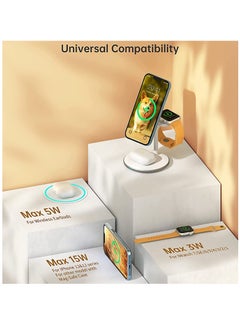 XiuWoo Wireless Charging Station for Multiple Devices, 15W Fast Mag Charger Stand  - Image 5