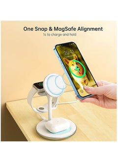 XiuWoo Wireless Charging Station for Multiple Devices, 15W Fast Mag Charger Stand  - Image 4