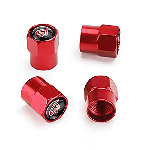 GO-OPP GO-UPP 4Pcs ST Logo Metal Car Wheel Tire Valve Stem Caps for Ford ST Focus Mondeo kuga Fiesta ecosport s-max Edge Mustang Transit Taurus f150 Exploror Decorative Accessory, Red - Image 5